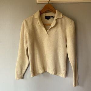 Jean Pierre Cream Lambswool Angora Sweater Small/Medium Scandi Vintage
